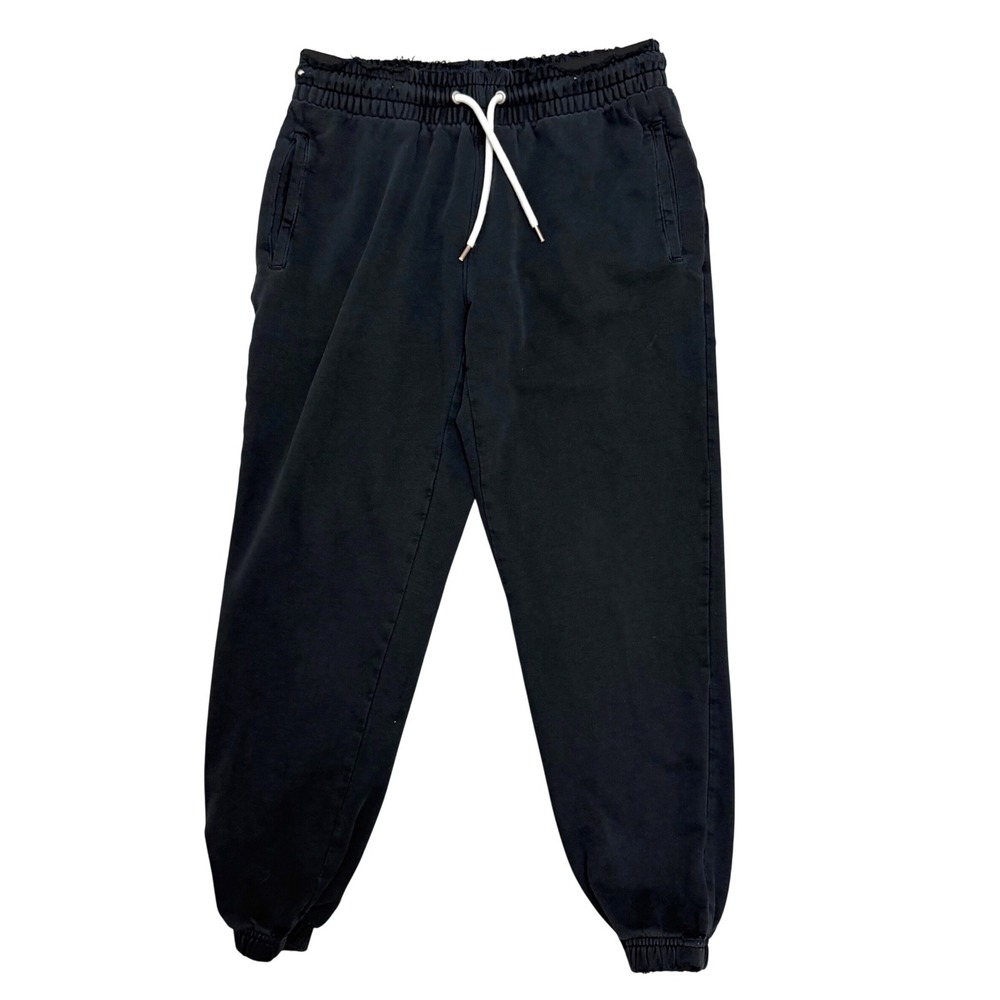 Gap Jogger Raw Waist Distressed True Black Model Off Duty Streetwear Grunge S